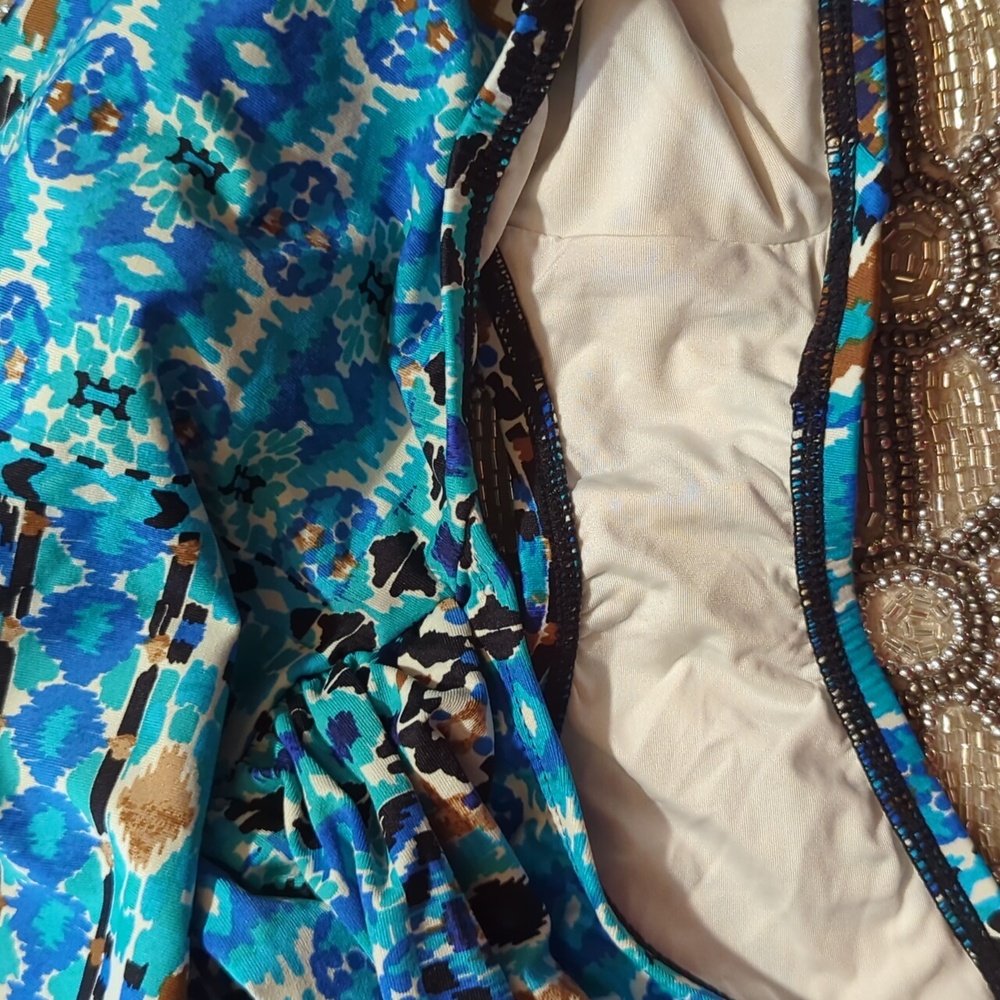 La Blanca Blue Patterned One Piece Swimsuit - Picture 10 of 13